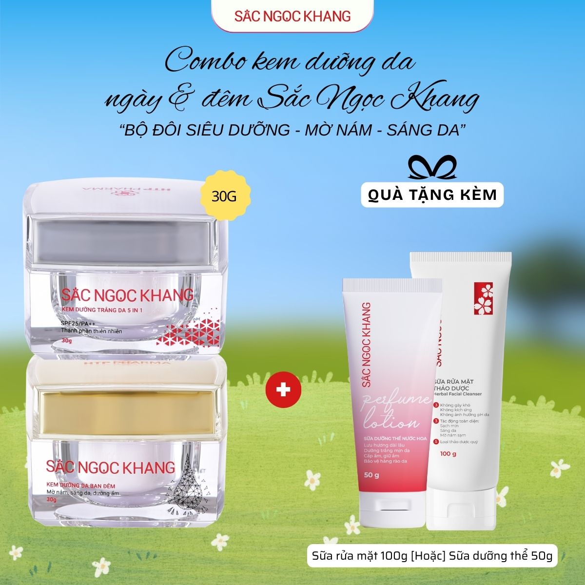 Combo Dưỡng Da Ngày Và Đêm Sắc Ngọc Khang