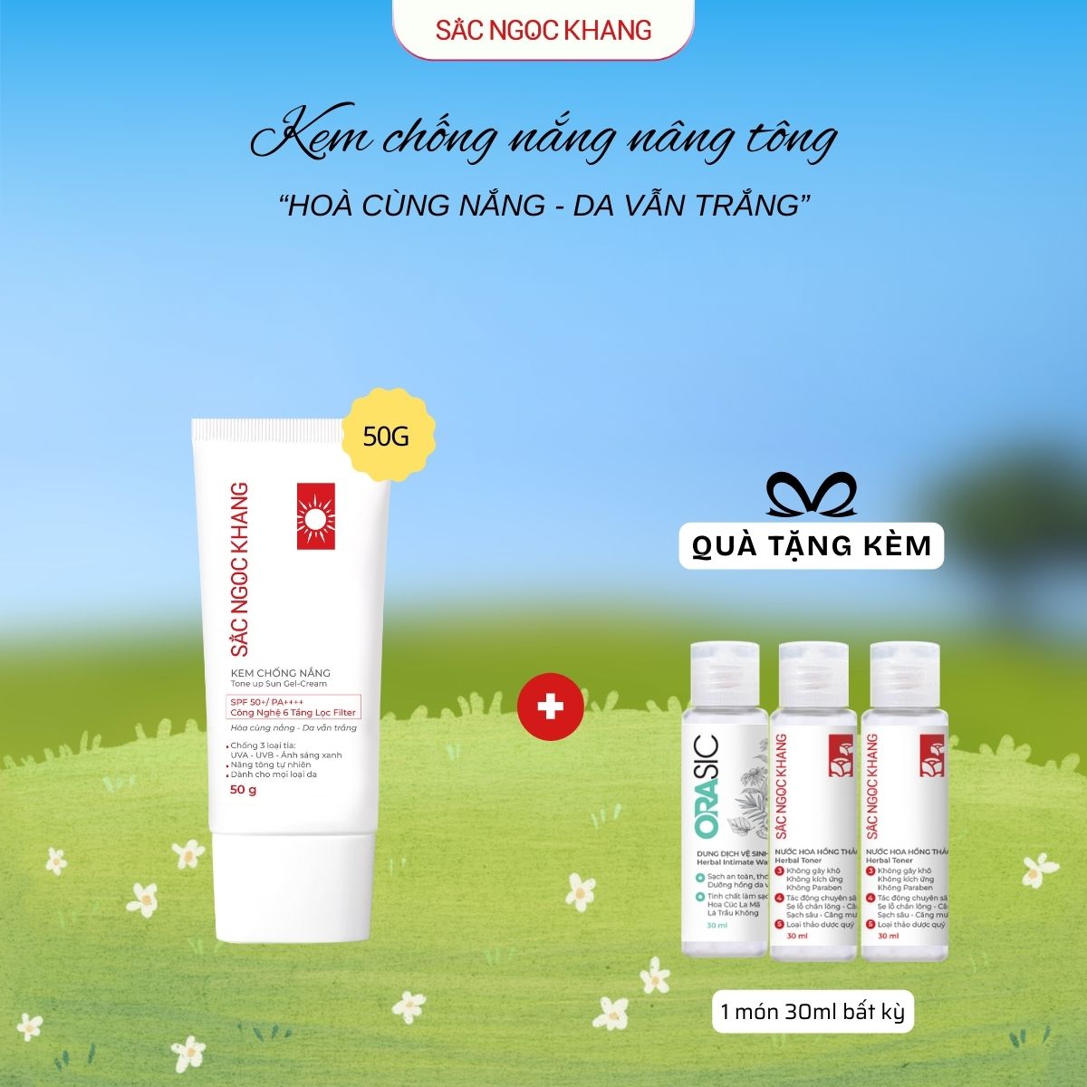 Kem Chống Nắng Sa Mạc nâng tông Sắc Ngọc Khang