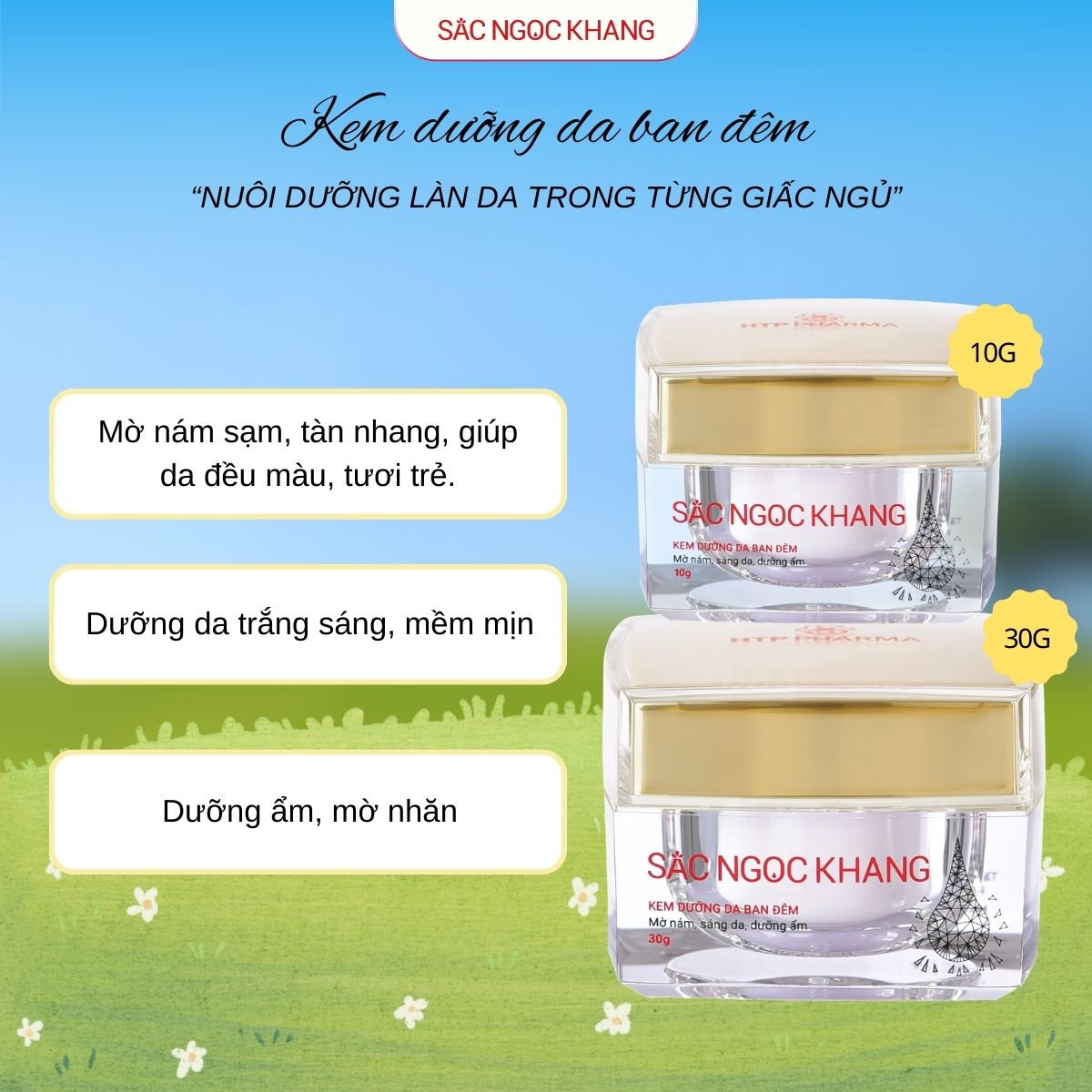 Kem Dưỡng Da Ban Đêm Sắc Ngọc Khang - Dưỡng ẩm, mờ nám sạm, tàn nhang