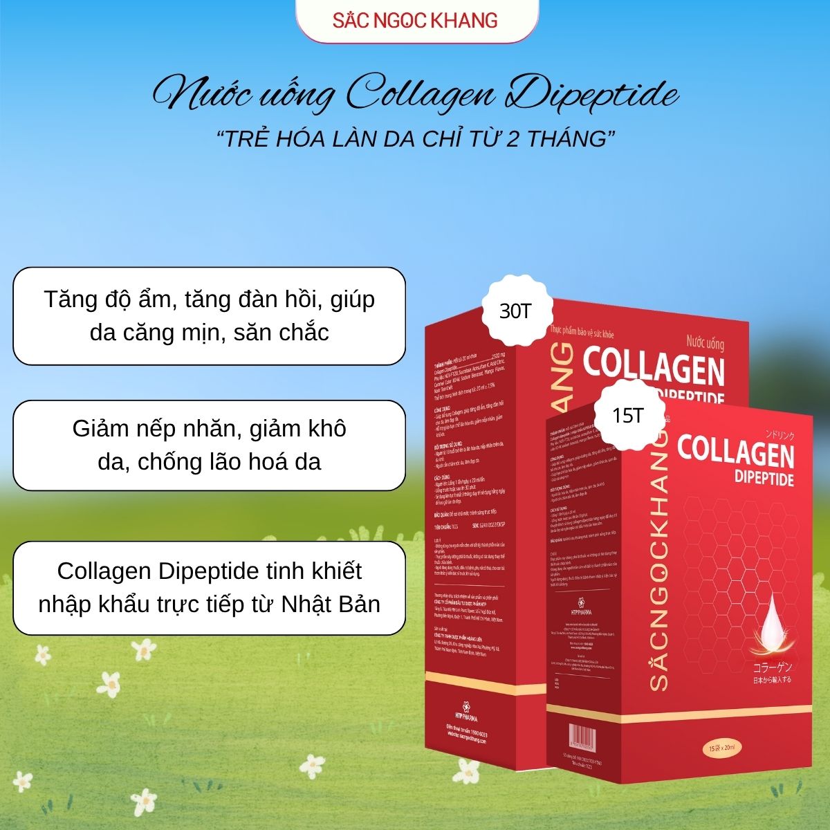 Nước Uống Collagen Dipeptide Mờ Nếp Nhăn - Dưỡng Ẩm Mịn Da Sắc Ngọc Khang