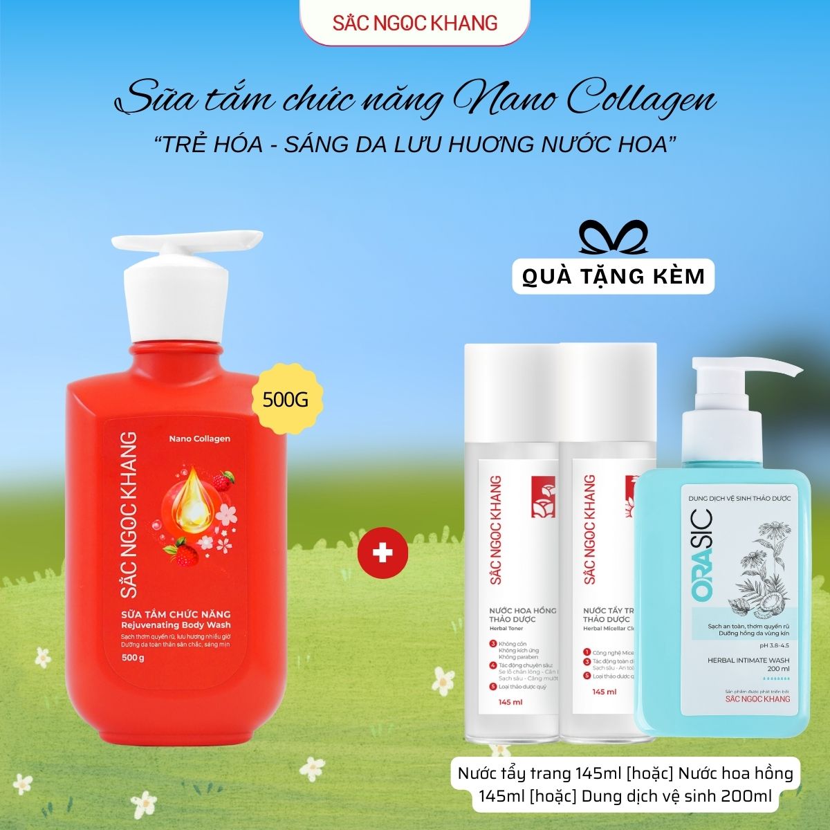 Sữa Tắm Chức Năng Nano Collagen Sắc Ngọc Khang 500g