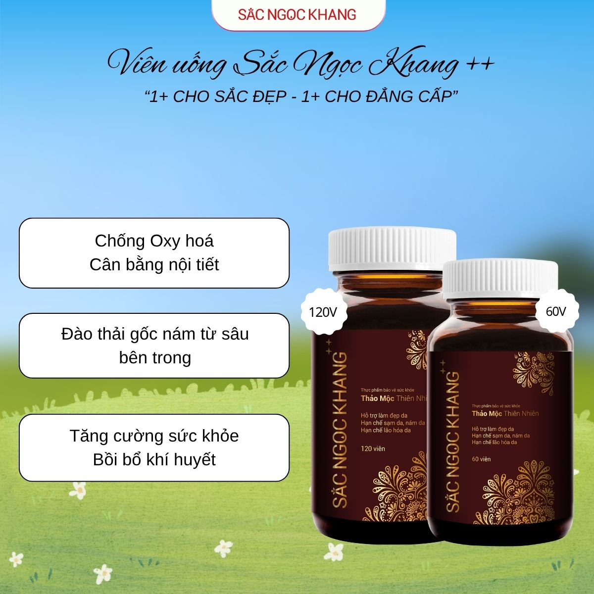 Viên Uống Mờ Nám, Hạn Chế Lão Hóa, Khỏe Đẹp Da Sắc Ngọc Khang ++